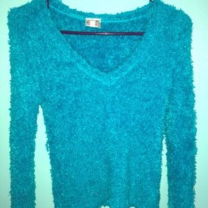Justice Aqua Fluffy Sweater
